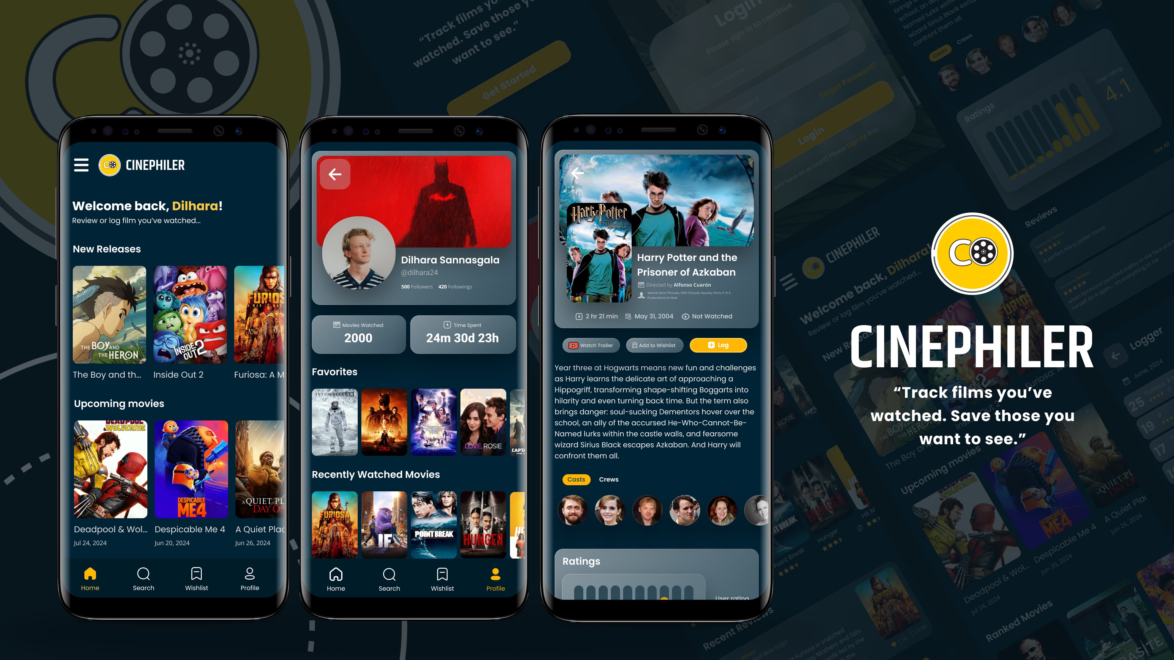 CINEPHILER - keep track and log movies (Full UI Pack)